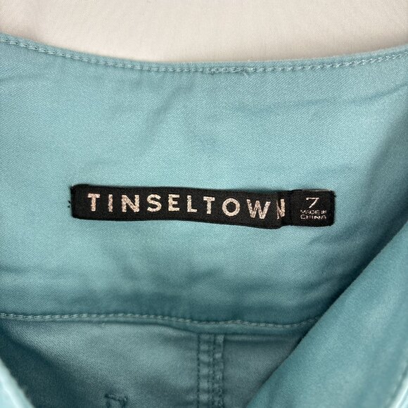 Tinseltown High-Rise Shorts Junior Size 7 Sea Foam Green Stretch Casual - Picture 8 of 13